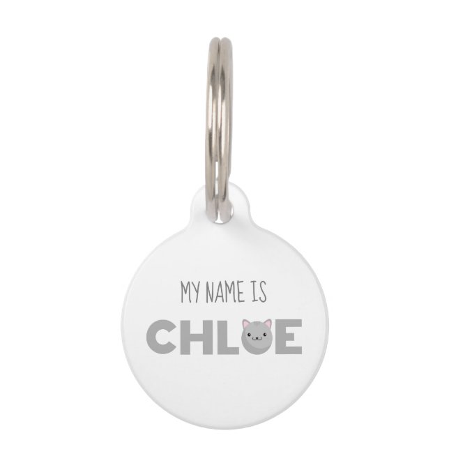 クロエグレイまたはジンジャーキャットペット用名札 ペット　ネームタグ (正面)