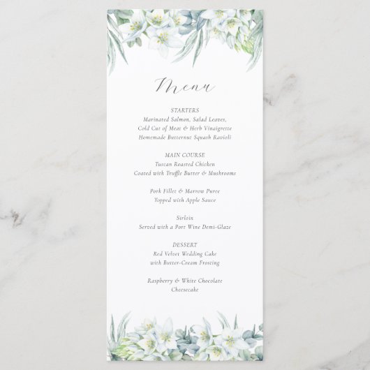 クロエシンプルユエレガントーカリ結婚グリーナリー メニュー (正面)