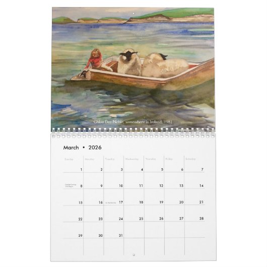 クロエデノーブル絵を描アイルランド2022カレンダー カレンダー (3月 2026)