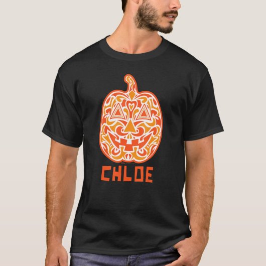 クロエハロウィーンシュガースカルデザイン Tシャツ (正面)