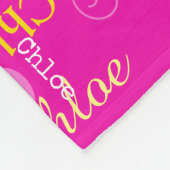 クロエパーソナライズされたショート名ホットピンク毛布 フリースブランケット (角)