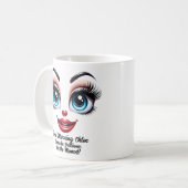 クロエ、素敵な目をした面白い顔 コーヒーマグカップ (正面左)