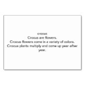 クロカスフローラカスタム花読のフラッシュカード テーブルナンバー (裏面)