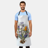 クロカス春花植物学フローラアート エプロン (着用した状態)