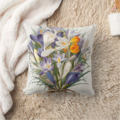 クロカス春花植物学フローラアート クッション (ブランケット)