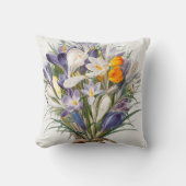 クロカス春花植物学フローラアート クッション (正面)