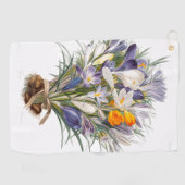 クロカス春花植物学フローラアート ゴルフタオル (横)