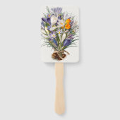 クロカス春花植物学フローラアート ハンドファン (裏面)