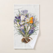 クロカス春花植物学フローラアート バスタオルセット (ハンドタオル)