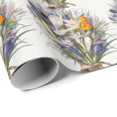 クロカス春花植物学フローラアート ラッピングペーパー (ロールコーナー)