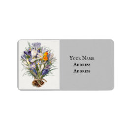 クロカス春花植物学フローラアート ラベル