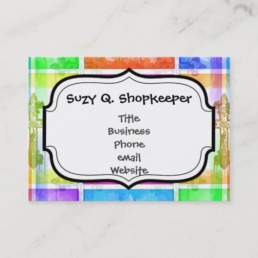 クロカラフルスクリスチポップ・アートのャンアートコラージュ 名刺 (正面)