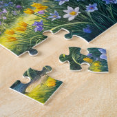 クロカ魅力的ス開花とのコテージ ジグソーパズル (側面)