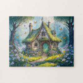 クロカ魅力的ス開花とのコテージ ジグソーパズル