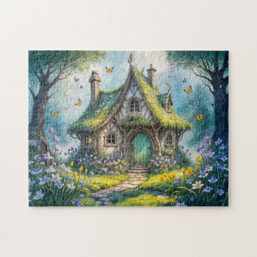 クロカ魅力的ス開花とのコテージ ジグソーパズル (横)