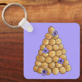 クロクエンブーシュチュックスブンクリームパフ結婚ズケーキ キーホルダー (正面)