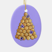 クロクエンブーシュチュックスブンクリームパフ結婚ズケーキ セラミックオーナメント (裏面)