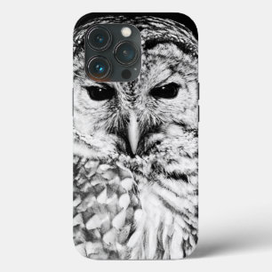 クロクビフクロウの顔アップ(黒白) iPhone 13 PROケース