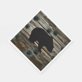 クロクマのクロクマの足跡が残る素朴な木 スタンダードランチョンナプキン (角)