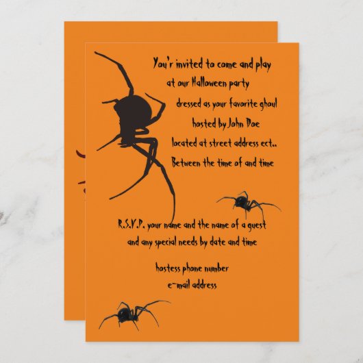 クロクモ 招待状 (正面/裏面)