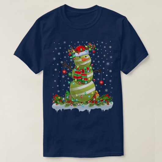 クロケおもしろいボール雪だるまクリスマスライトクロケChr Tシャツ (デザイン正面)