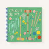 クロケオールデイローンゲームおもしろいかわいい ノートブック (正面)