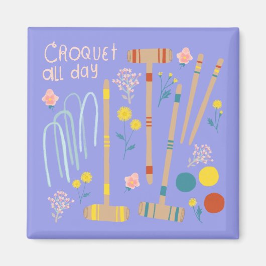 クロケオールデイローンゲームおもしろいかわいい マグネット (正面)