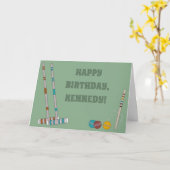 クロケゲームカスタム誕生日 カード (黄色い花)