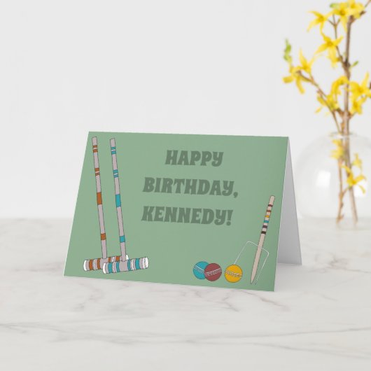 クロケゲームカスタム誕生日 カード (黄色い花)