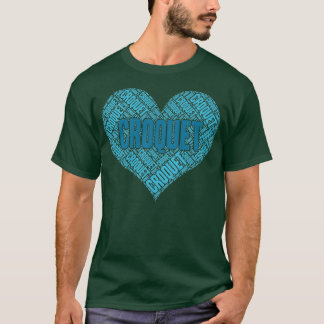 クロケスポーツハートハンドドロードワードクラウド Tシャツ