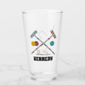 クロケセット、ローンゲーパーソナライズされたム タンブラーグラス (正面)