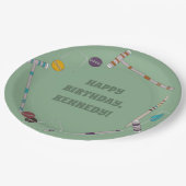 クロケットセット、ヤードゲームカスタム屋外パーティー ペーパープレート (アングル)