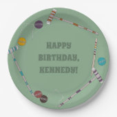 クロケットセット、ヤードゲームカスタム屋外パーティー ペーパープレート (正面)