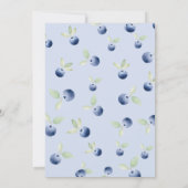 クロケット ボウ ブルーベリー ベリー スウィート ベイビー シャワー 招待状 (裏面)