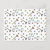 クロケー柄かわいい手描きボホピクニックゲーム ポストカード (正面)