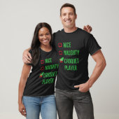 クロケー選手パジャマおもしろいクリスマス Tシャツ (ユニセックス)