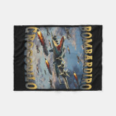 クロコダイルおもしろいミームボンバルディロクロコディロおもしろいBr フリースブランケット (正面(横))