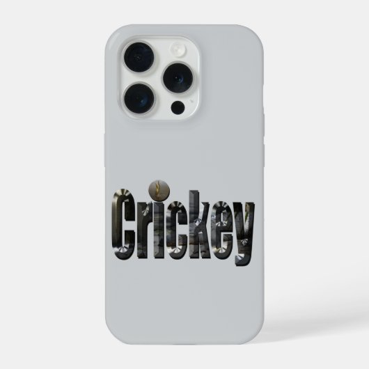 クロコダイルでできた「Crickey」: オージースラングワード iPhoneケース (裏面)