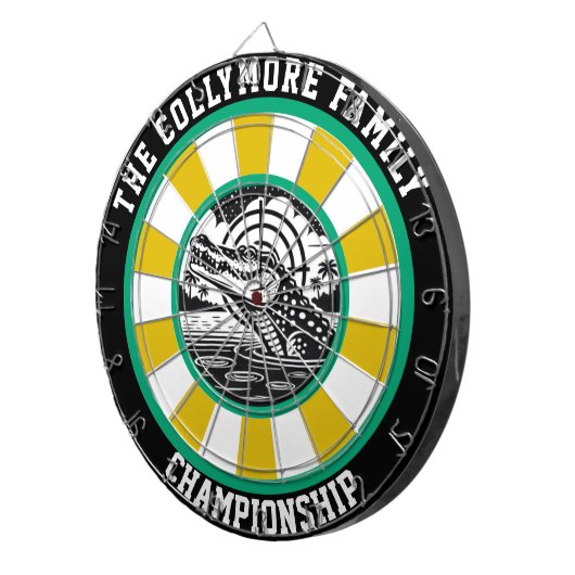 クロコダイルの目標湖のアートワーク ダーツボード (正面右)