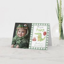 クロコダイルの2歳の誕生日ありがとう サンキューカード