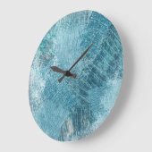 クロコダイルろうけつ染め:テクスチャード生地アート ラージ壁時計 (傾斜)