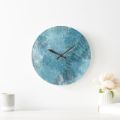 クロコダイルろうけつ染め:テクスチャード生地アート ラージ壁時計 (ホーム)