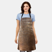 クロコダイルアニマルプリントブラウンタン品質エプロン エプロン (着用した状態)