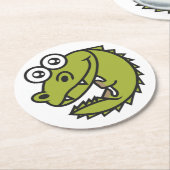 クロコダイルカウトベビークロック ラウンドペーパーコースター (アングル)