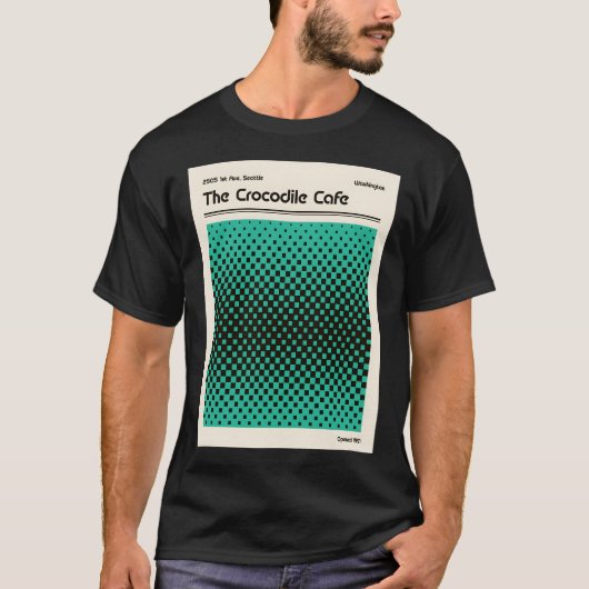 クロコダイルカフェレトロアート Tシャツ (正面)