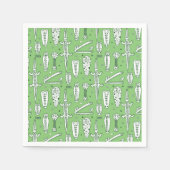 クロコダイルパターンのスケッチ スタンダードカクテルナプキン (正面)