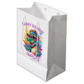 クロコダイルパーソナライズされたハッピーバースデー ミディアムペーパーバッグ (正面アングル)