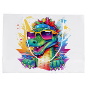 クロコダイルパーソナライズされたハッピーバースデー ラージペーパーバッグ (裏面)