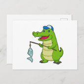 クロコダイルフィッシング用フィッシングロッド ポストカード (正面/裏面)