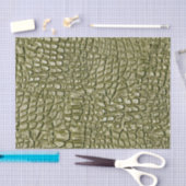 クロコダイルプリント金ゴールドグリーン 薄葉紙 (クラフト)